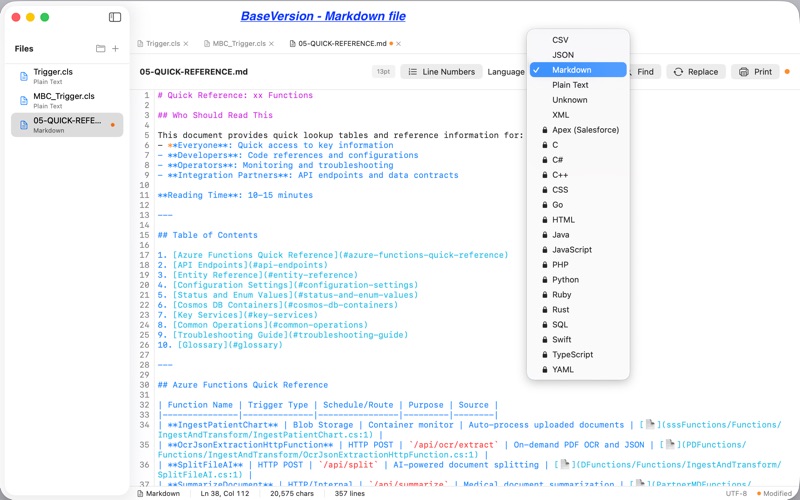 Clarity Code Edit screenshot
