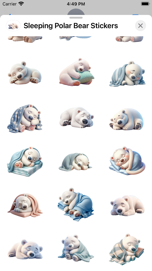 #2. Sleeping Polar Bear Stickers (iOS) بواسطة: Paul Scott