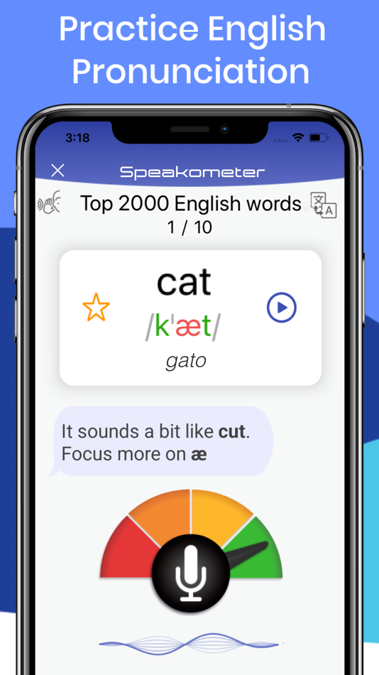 #1. Speakometer-Accent Training AI (iOS) 由: Datawide