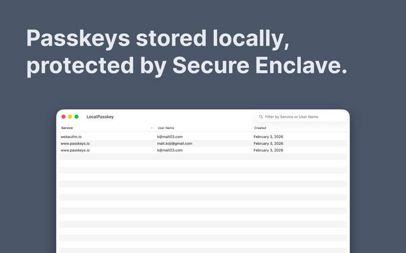 LocalPasskey screenshot