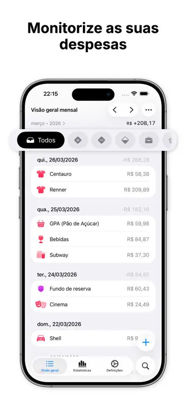 CashTrace - Despesas & Saldo screenshot 1 of 6