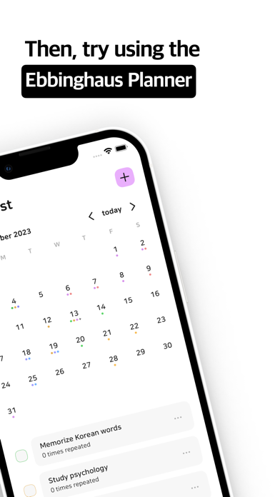 Ebbinghaus Planner - StudyPlan iPhone screenshot 2 - Productivity app