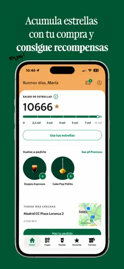 Captura de pantalla de Starbucks España en iPhone 1