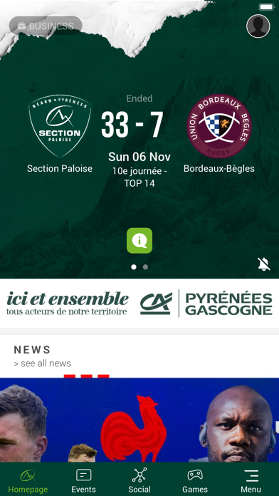 Section Paloise app screenshot