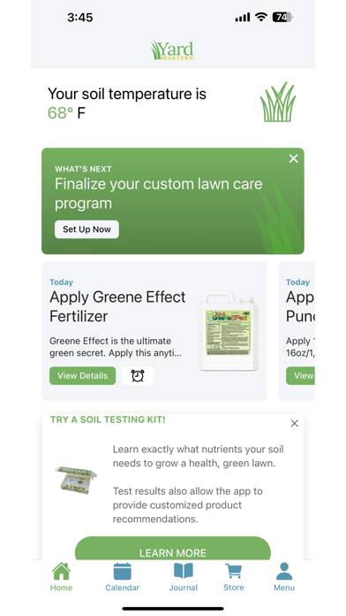 Yard Mastery Lawn Care App Screenshot