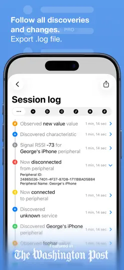 Capture d'écran de Bluetooth Inspector sur iPhone 5