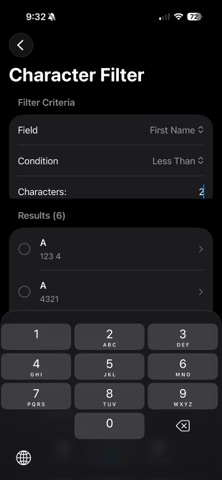 Contacts Manager iPhone screenshot