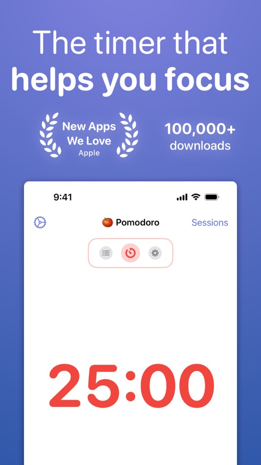 #1. Focused Work - Pomodoro Timer (macOS) 由: Michael Tigas