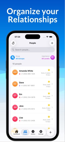 KinKeep: Relationship Tracker iPhone screenshot