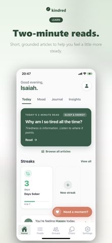 Kindred: Mental Health & Mood screenshot