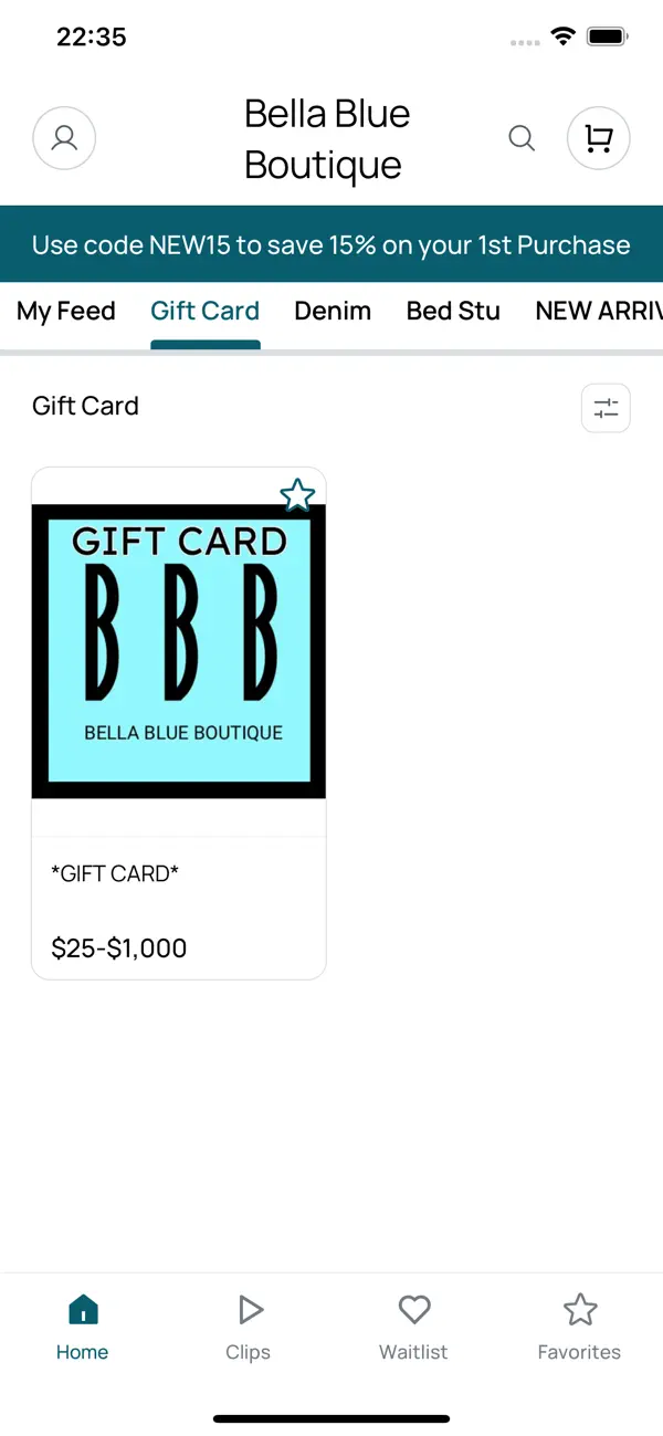 Screenshot #1 pour Bella Blue Boutique