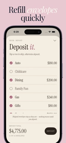 Envy: Envelope Budget Planner iPhone screenshot