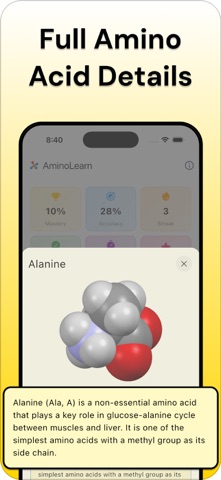 Amino Acid Quiz - AminoLearn screenshot