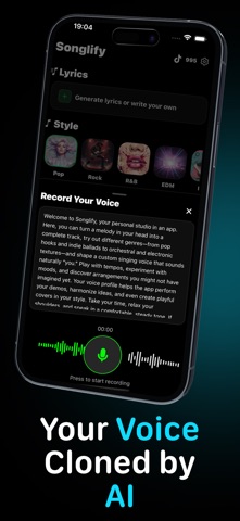 AI Song Generator - Songlify iPhone screenshot