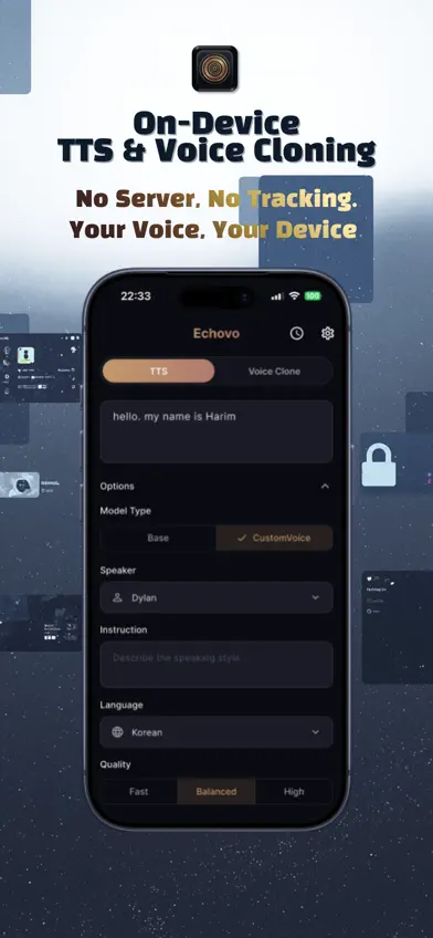 Echovo - TTS & Voice Cloning screenshot 1