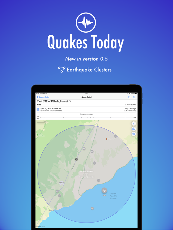 Quakes Today iPad screenshot 1 - Utilities app