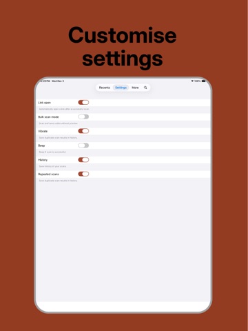 Barcode -camread iPad screenshot