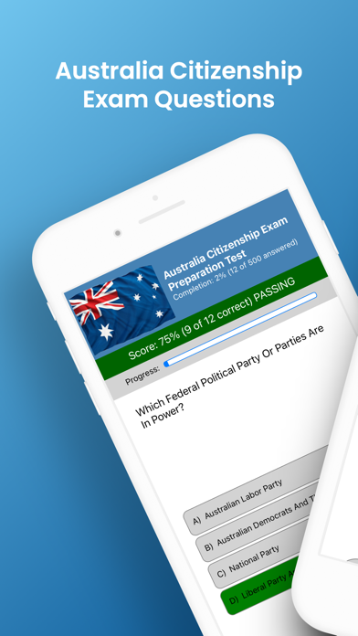 Australia Citizenship Exam Screenshot