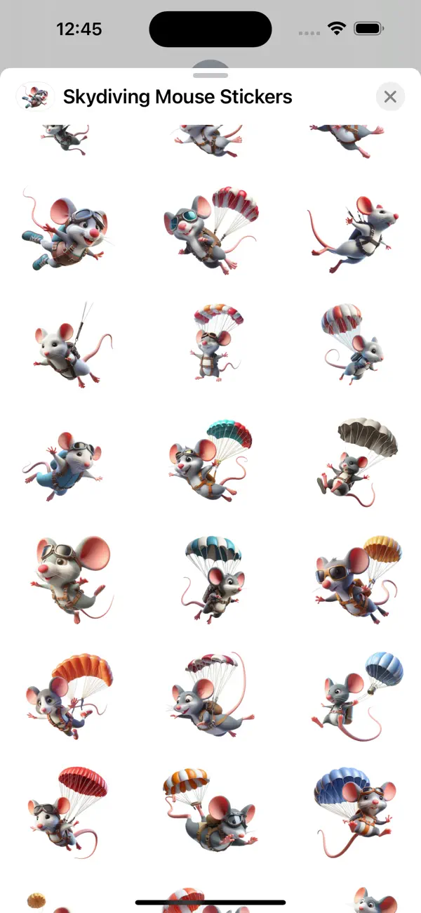 Screenshot #2 pour Skydiving Mouse Stickers
