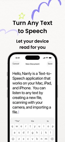 Narrly: Read Aloud PDF & Text iPhone screenshot