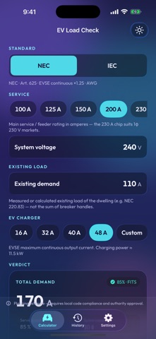 EV Charger Load Calc Screenshot 2 of 5