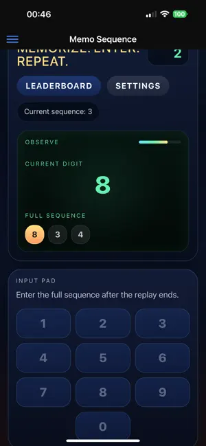 Memo Sequence screenshot 2
