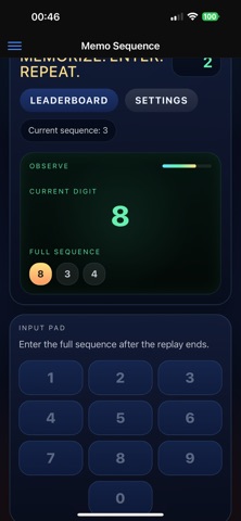 Memo Sequence screenshot