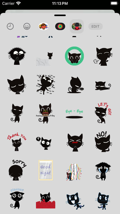 Black Cat Stickers packs Screenshot