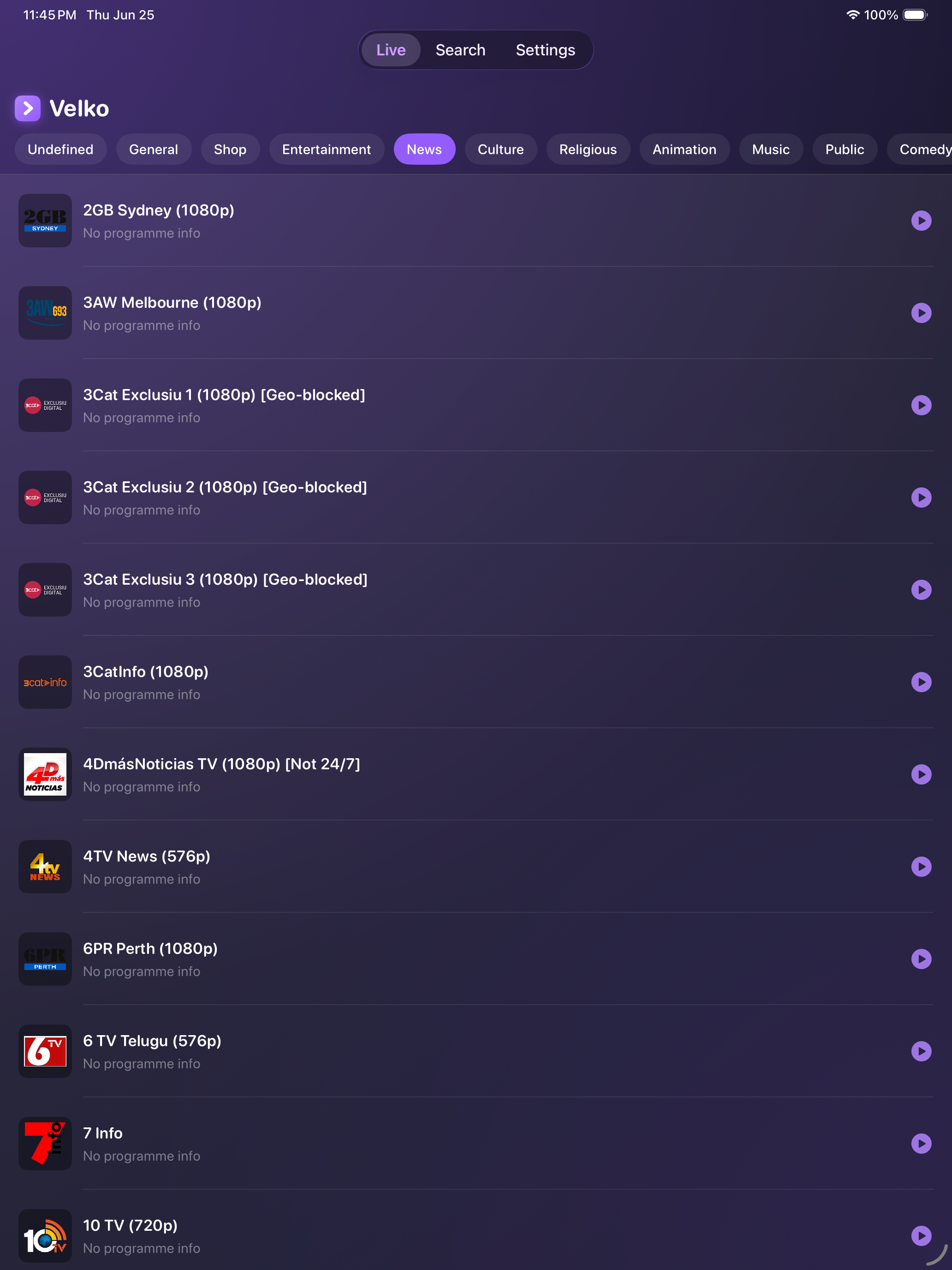 Velko: IPTV Player & TV Guide screenshot 4