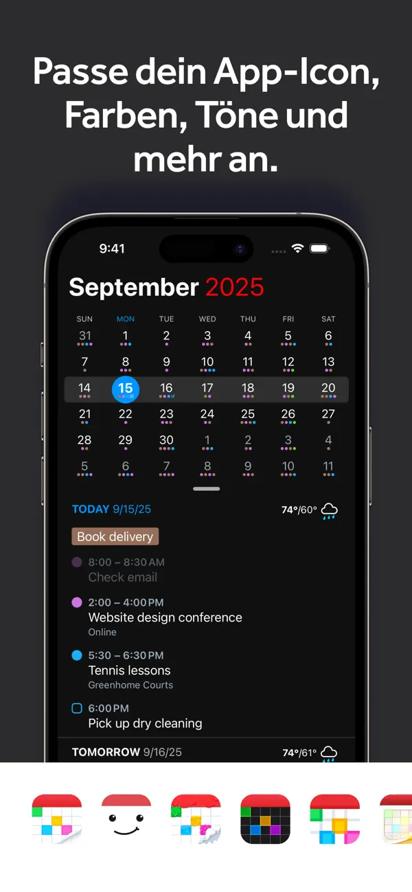 Fantastical - Calendar & Tasks iPhone App Screenshot 8 – Produktivität