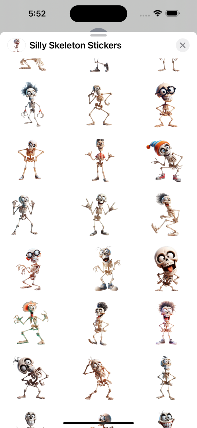 Silly Skeleton Stickers
