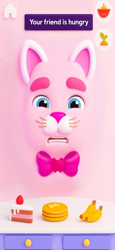 My Talking Slimy: Slime Cat 3D - Address the character's needs by selecting from a variety of sweet treats, clearly indicated by its sad expression when hungry.