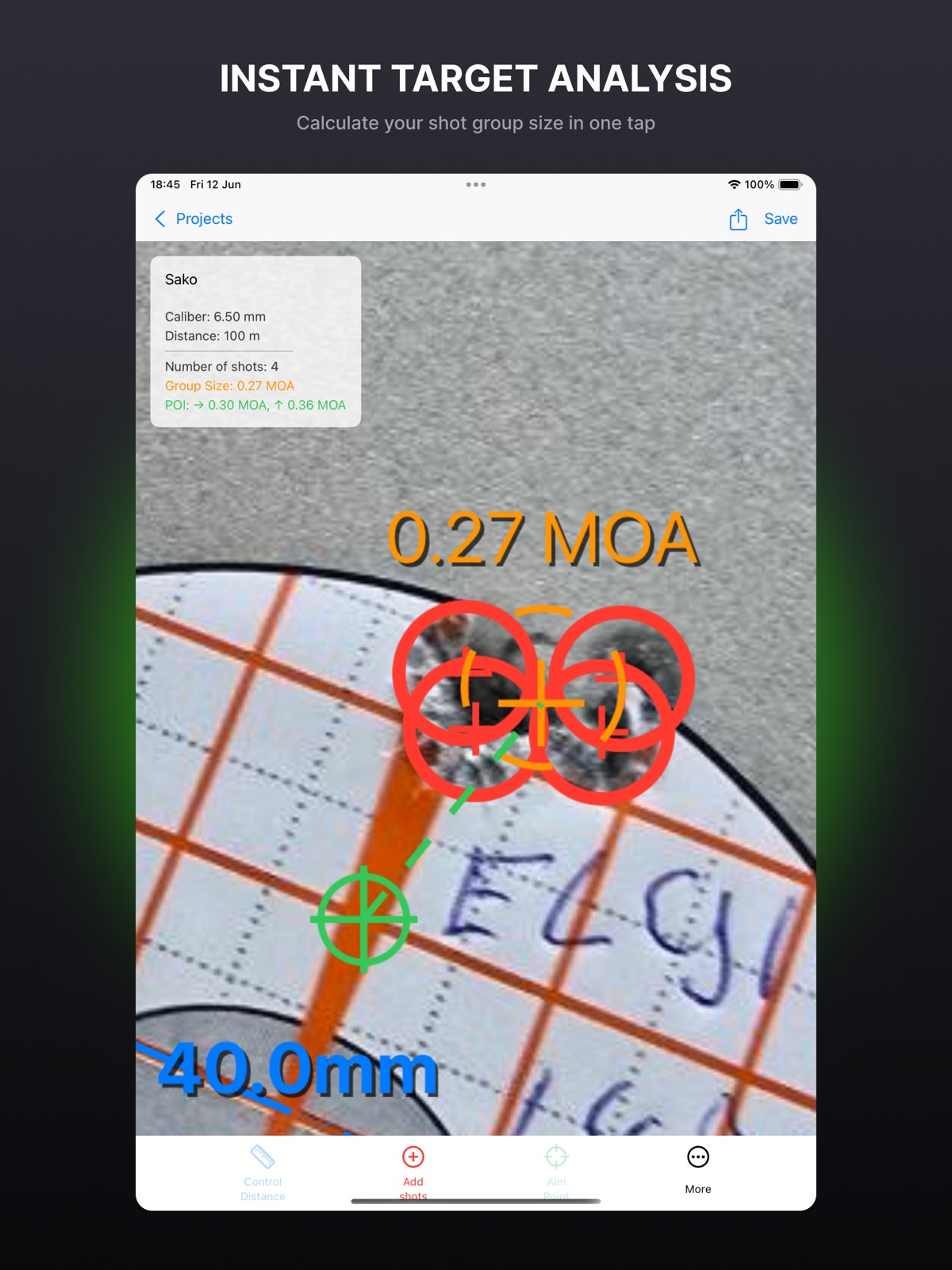 ShotAnalyzerX - Target Scoring ipad screenshot 1