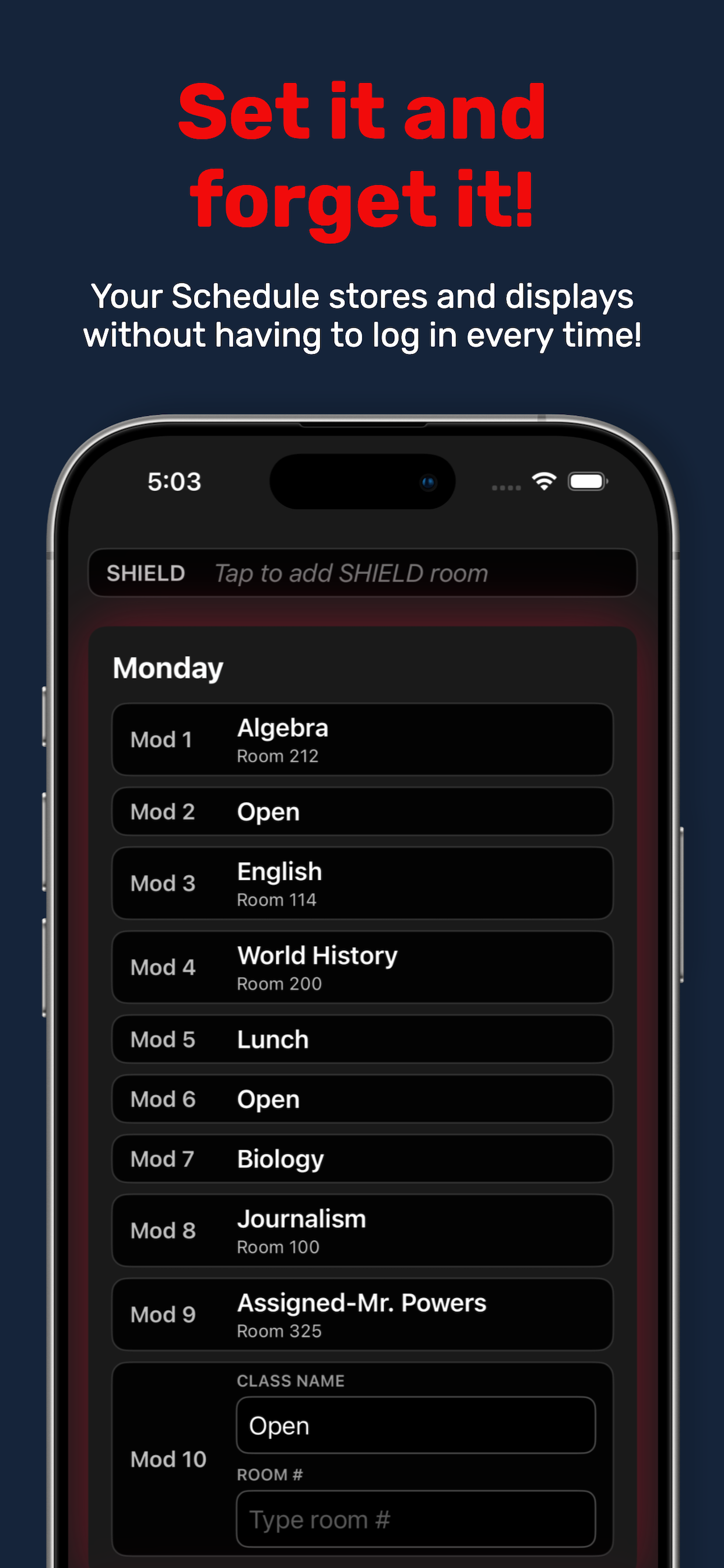 WHS Sched screenshot 3