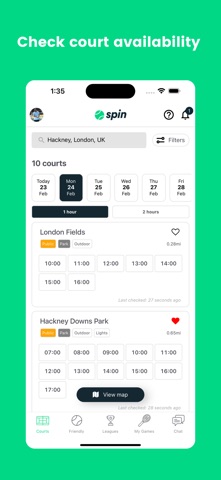 Spin: Tennis Partners, Leagues screenshot