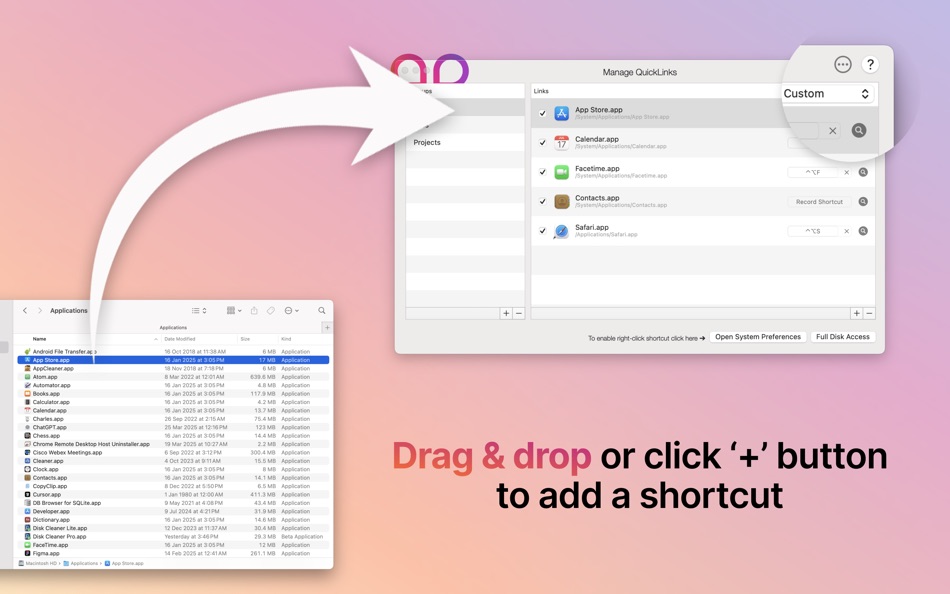 #2. Shortcuts App : QuickLinks (macOS) 게시자: AppYogi Software