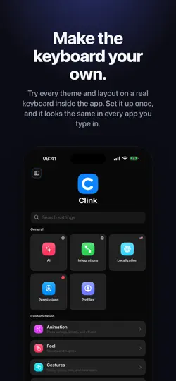 Captura de pantalla de Clink: Custom Keyboards en iPhone 2
