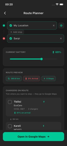 GeoCharge iPhone screenshot