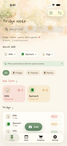Fridge Note - Food & Meals Screenshot 1 of 4