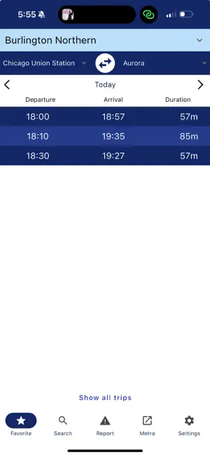 Metra Rider - Train Schedules screenshot 1