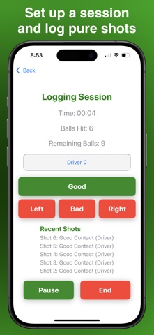 Pureist: Driving Range Tracker Screenshot 2 of 6