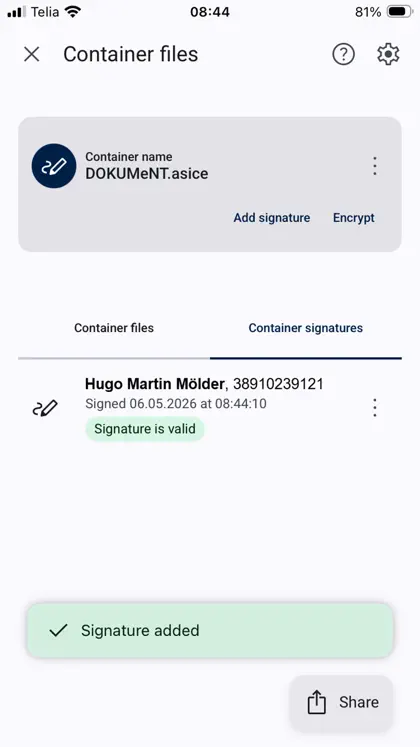 Captura de tela 5 de 6 de RIA DigiDoc