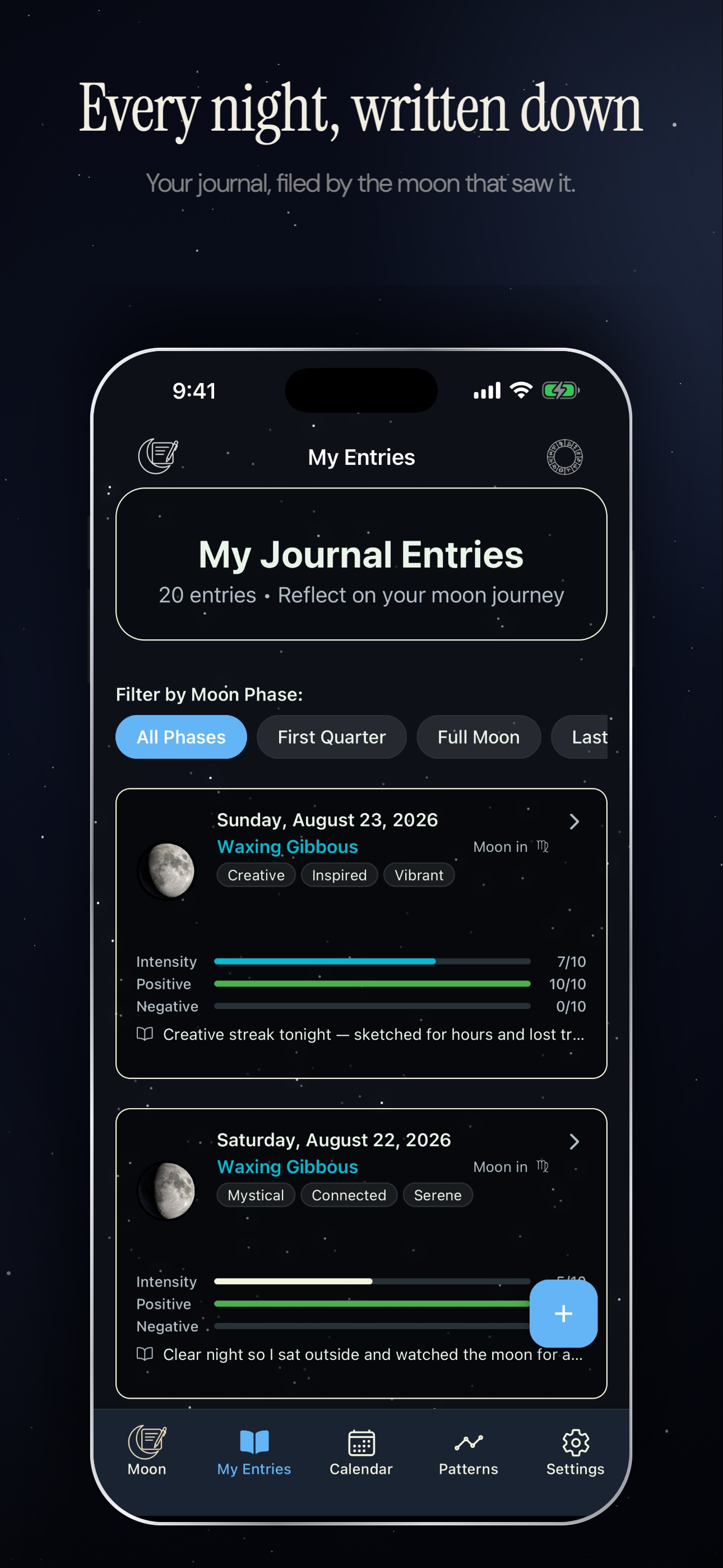 Moon-Journal screenshot 2