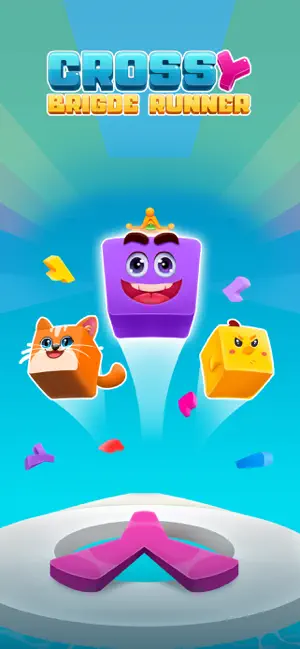 Crossy Bridge Runner: 3D Block screenshot 1