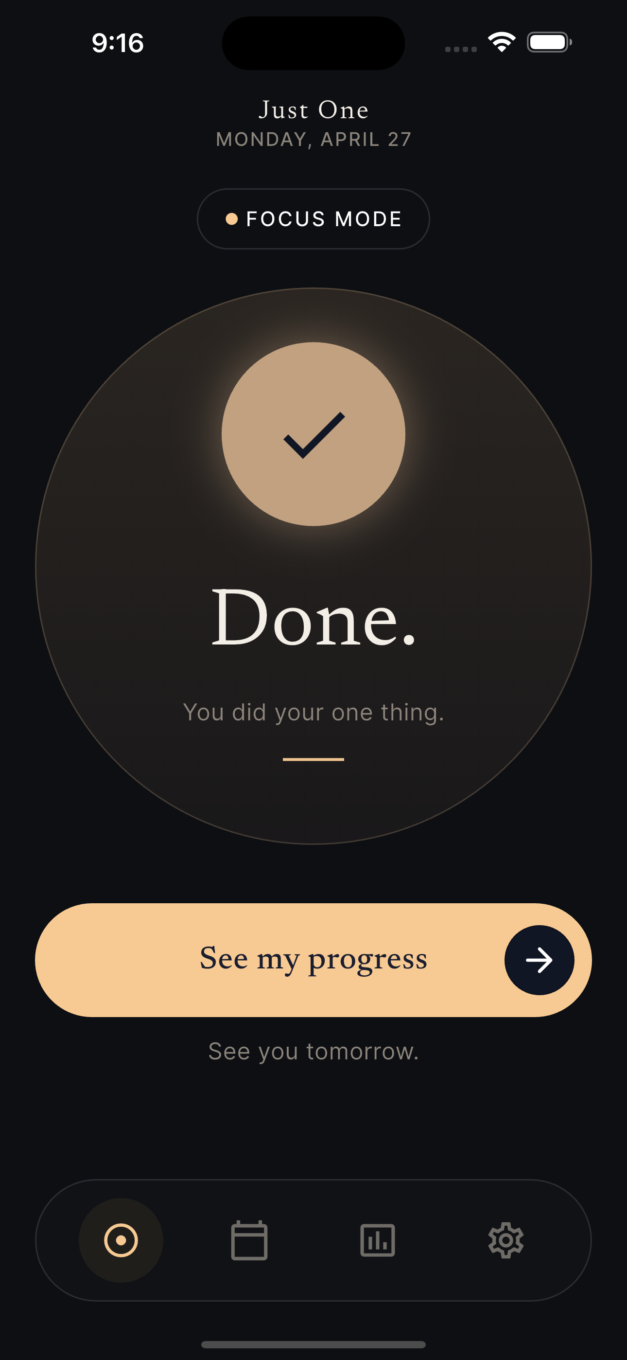 Just One - One task at a time
