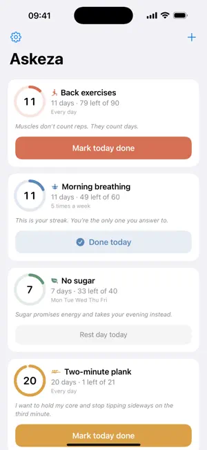 Askeza: Habit & Goal Tracker screenshot 1