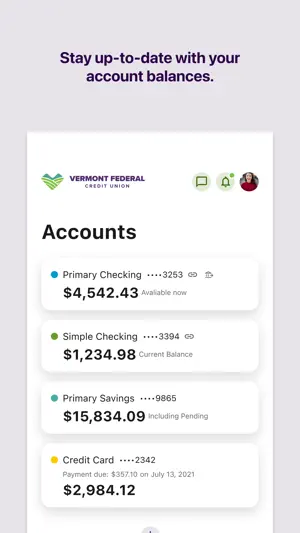 Vermont Fed CU Mobile Banking screenshot 2