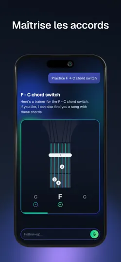 Capture d'écran de AI Guitar Lessons By Yousician sur iPhone 6