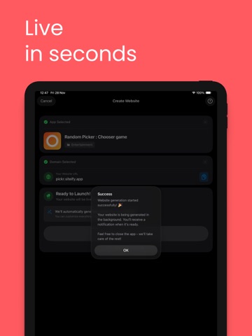 Siteify - Website Builder iPad screenshot