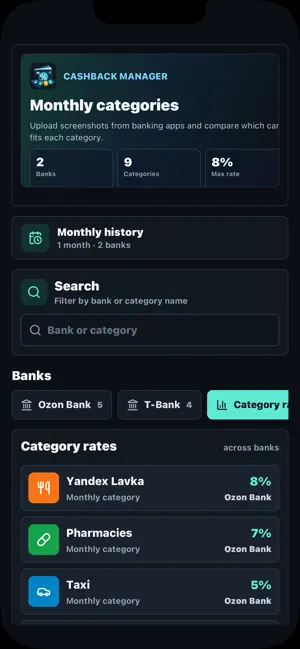 Cashback Manager screenshot 1